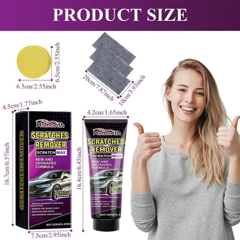 enterlent Nano Sparkle Cloth Car Scratch Remover Set,Magic Nano Sparkle Cleaning Cloth Car Scratch Remover,Nano Sparkle Cloth and Car Scratch Repair Paste for Deep Scratch Repair - Image 2